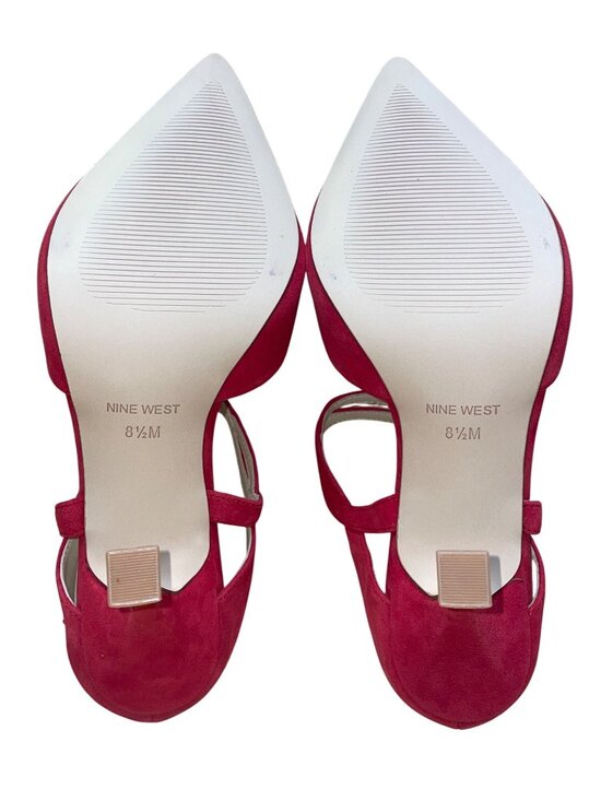 Nine West Women’s Medium Red Suede & Leather Sing Pointed Toe Heels Size 8.5M - Picture 8 of 10